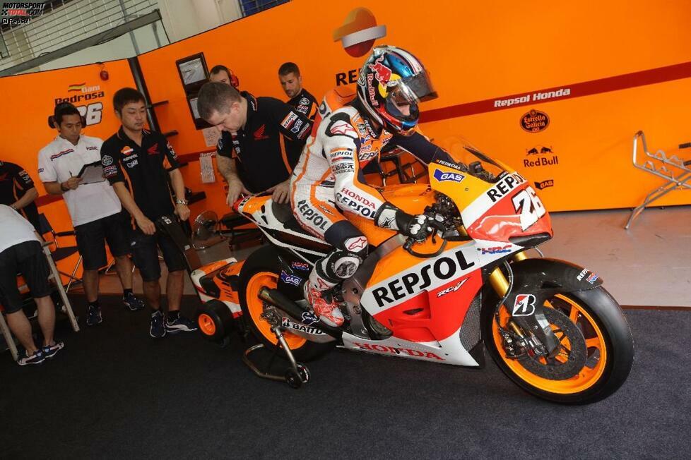 Honda-Werkspilot Dani Pedrosa wurde seiner Favoritenrolle bei den Wintertests gerecht: Beim ersten Sepang-Test fuhr der Spanier an allen drei Testtagen die Bestzeit.
