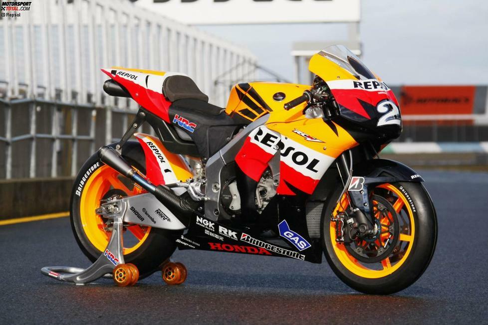 Honda RC212V (Jahrgang 2008): über 210 PS Leistung - 148 Kilogramm - 21 Liter Kraftstoff - Fahrer: Dani Pedrosa (WM-Dritter), Nicky Hayden (WM-Sechster)