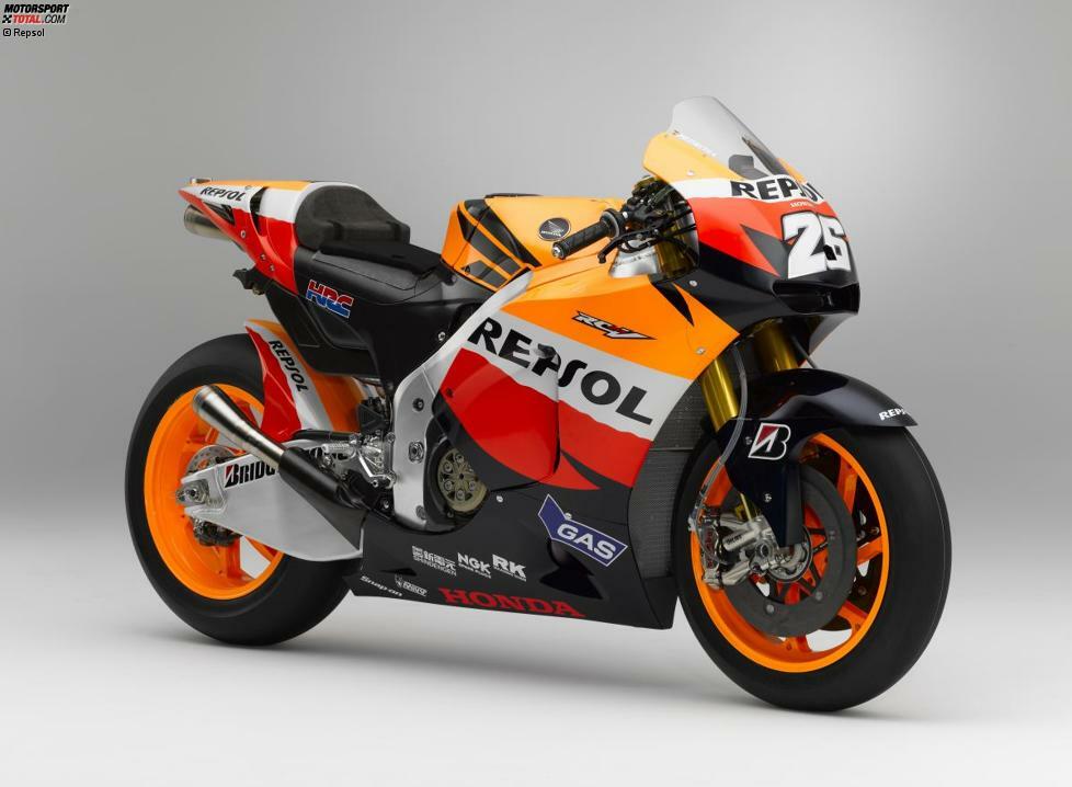 Honda RC212V (Jahrgang 2010): über 210 PS Leistung - 150 Kilogramm - 21 Liter Kraftstoff - Fahrer: Dani Pedrosa (Vizeweltmeister), Andrea Dovizioso (WM-Fünfter)