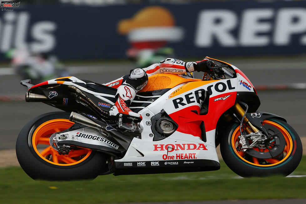 Honda RC213V (Jahrgang 2014): über 230 PS Leistung - 160 Kilogramm - 20 Liter Kraftstoff - Fahrer: Marc Marquez (Weltmeister), Dani Pedrosa (WM-Vierter)