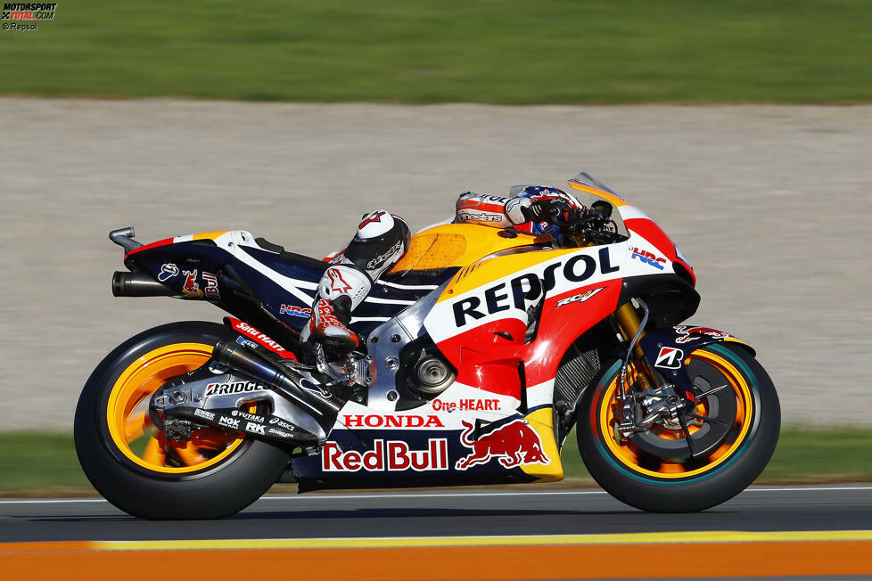 Honda RC213V (Jahrgang 2015): über 230 PS Leistung - 160 Kilogramm - 20 Liter Kraftstoff - Fahrer: Marc Marquez (WM-Dritter), Dani Pedrosa (WM-Vierter)