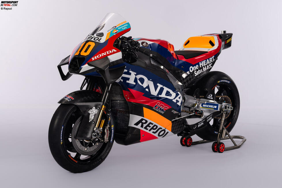 Honda RC213V (Jahrgang 2024): über 250 PS Leistung - 160 Kilogramm - 20 Liter Kraftstoff - Fahrer: Joan Mir (WM-21.), Luca Marini (WM-22.)