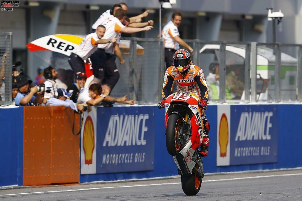 Marc Marquez feiert in Sepang seinen zwölften Saisonsieg und egalisiert die Erfolge von Mick Doohan aus dem Jahr 1997.