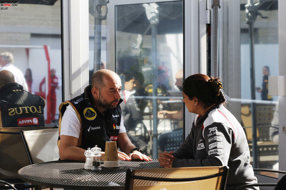 Wirklich arm dran sind diese beiden: Gerard Lopez (Lotus) und Monisha Kaltenborn (Sauber) kämpfen mit ihren Teams ums Überleben. Am Samstag steht kurzzeitig sogar ein Boykott des US-Grand-Prix im Raum, der wird aber zum Glück abgeblasen.