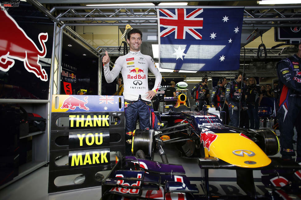 Der Brasilien-Grand-Prix 2013 ist das letzte Formel-1-Rennen von Mark Webber - und wird für den Australier schon vor dem Start zu einer emotionalen Angelegenheit. Seit Team überrascht ihn mit einer landestypischen Dekoration der Box und 