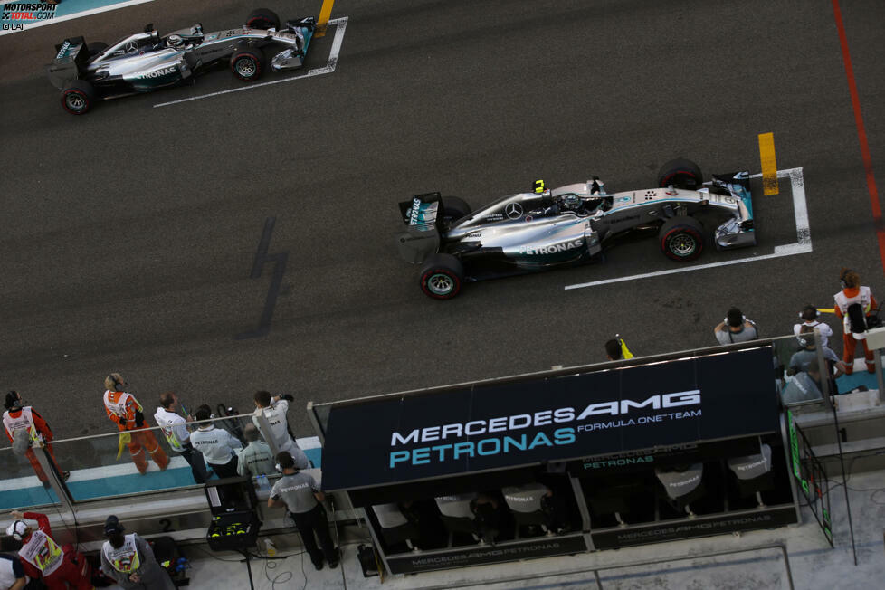 Rosberg bäumt sich beim Finale in Abu Dhabi, wo es doppelte Punkte gibt, noch einmal auf, holt die Pole, doch der Start...