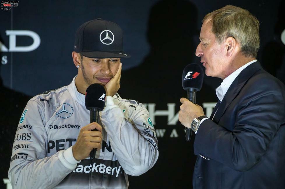 Ex-Grand-Prix-Pilot Martin Brundle führt das erste Interview mit dem neuen Weltmeister. Der stammelt nur: 