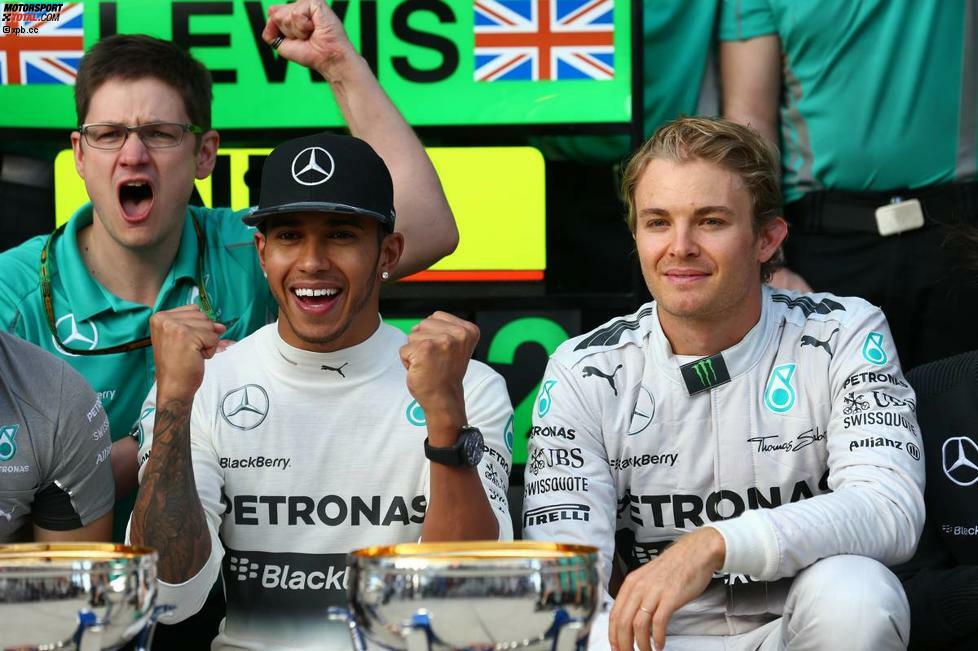 Dritter USA-Grand-Prix in Austin, zweiter Sieg für Lewis Hamilton nach 2012: Mit seinem 32. Grand-Prix-Triumph zieht er an Nigel Mansell (31) vorbei und ist nun erfolgreichster britischer Formel-1-Fahrer aller Zeiten. Sehr zum Leidwesen des zweitplatzierten Teamkollegen Nico Rosberg.