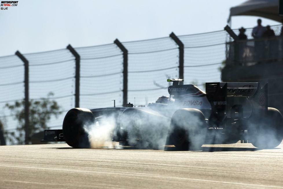 Die ersten WM-Punkte der Karriere gibt es für Williams-Pilot Valtteri Bottas, der Achter wird. Es ist erst das zweite Ergebnis mit Zählern für die Mannschaft aus Grove, deren Saison 2013 ein komplettes Debakel ist.