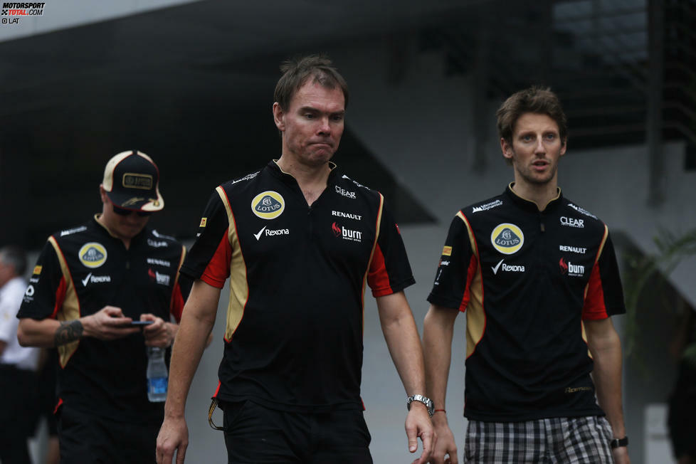 #8 Teamkollege Romain Grosjean macht beim Grand Prix von Indien 2013 von hinten Druck auf Kimi, der die Aufforderung - Grosjean durchzulassen - zunächst ignoriert. Bis Chefrenningenieur Alan Permane in den Funk plärrt: 