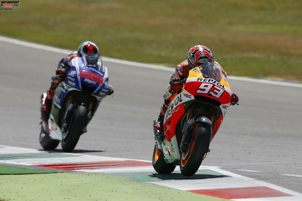 Sechster Sieg: Mugello - In Italien ist Jorge Lorenzo ein harter Gegner, doch Marquez setzt sich abermals durch. 