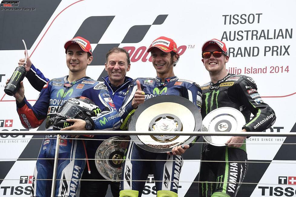 Erster Yamaha-Dreifachsieg seit Le Mans 2008: Hinter Lorenzo erobert Bradley Smith zum ersten Mal einen Podestplatz!