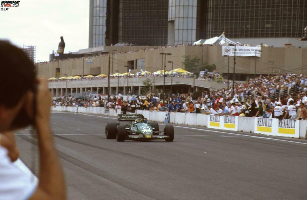Die Formel 1 betritt derweil einmal mehr neuen US-Boden. Ab 1983 wird auf dem Stadtkurs in Detroit gefahren. Sieger des Premierenrennens ist jener Fahrer, der im Jahr zuvor das Abschiedsrennen der Formel 1 in Las Vegas gewann: Michele Alboreto, dessen Tyrrell inzwischen im Grün von Hauptsponsor Benetton erstrahlt. Ab 1986 bringt das italienische Bekleidungsunternehmen ein eigenes Formel-1-Team an den Start. Dieses geht jedoch nicht aus dem Tyrrell-, sondern aus dem Toleman-Team hervor.