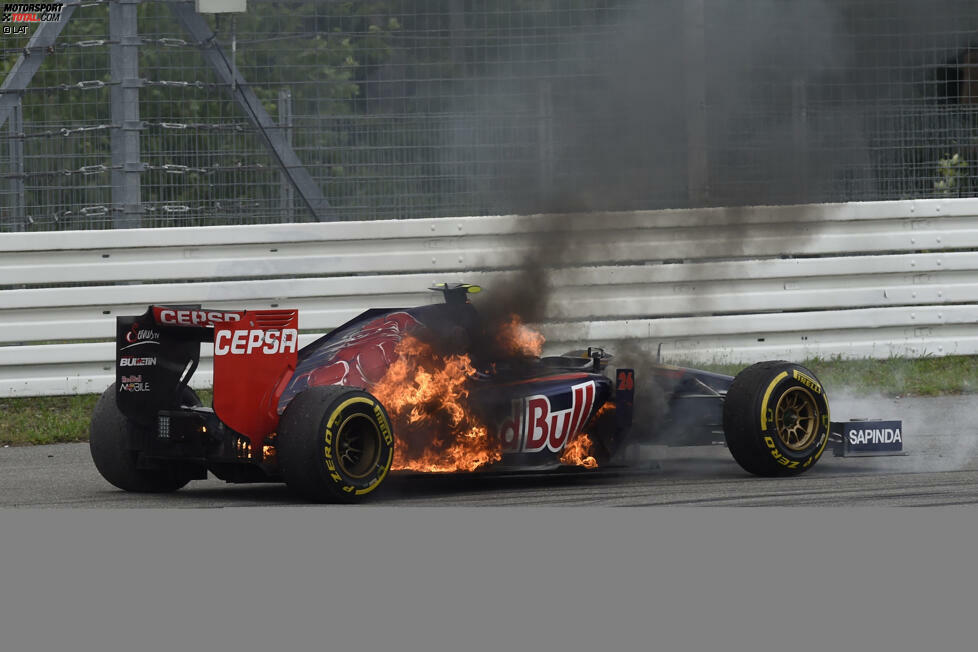 Feuriger ging es im Rennen von Hockenheim am Toro Rosso Daniil Kwjats zur Sache...