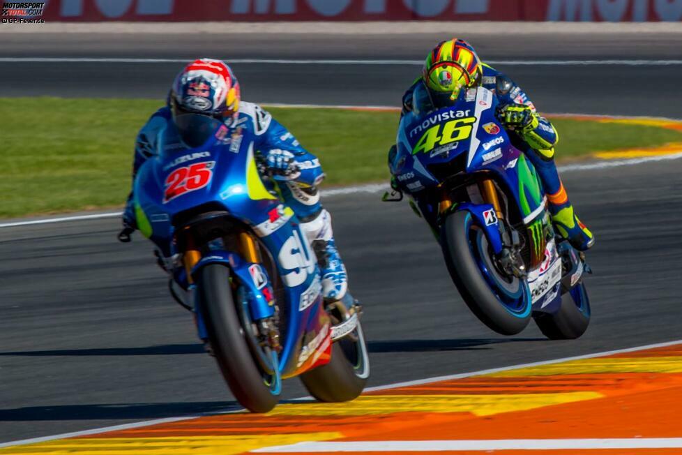 Aufsteiger #2: Maverick Vinales. Der Suzuki-Werksfahrer konnte in seiner ersten Saison mehrmals sein Talent in die Auslage stellen und gilt weiterhin als vielversprechende Aktie für die Zukunft. Vinales war 2015 auch der Rookie des Jahres.