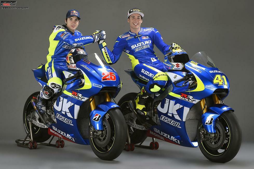 Nach drei Jahren Pause kehrt Suzuki mit einem völlig neu entwickelten Prototypen in die MotoGP zurück. Mit Maverick Vinales (25) und Aleix Espargaro (42) sind zwei vielversprechende Fahrer dabei.