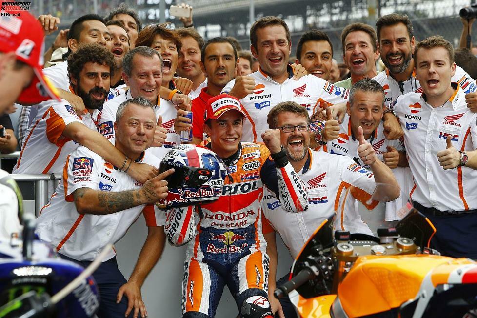 Mit seinem dritten Saisonsieg zeigt Marc Marquez, dass er den Kampf gegen Yamaha noch lange nicht aufgegeben hat. In der WM beträgt sein Rückstand 56 Punkte.