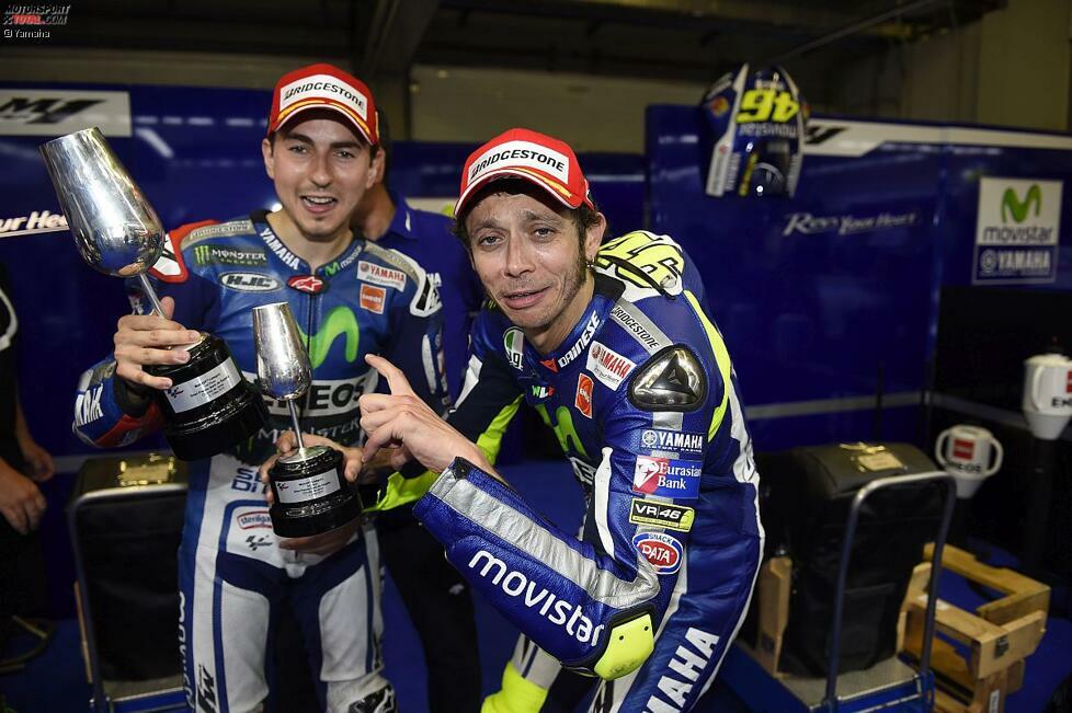 Rossi ist mit Platz drei auch nicht unzufrieden, aber er hätte den 200. Podestplatz seiner Karriere sicher lieber mit dem größten Pokal gefeiert.