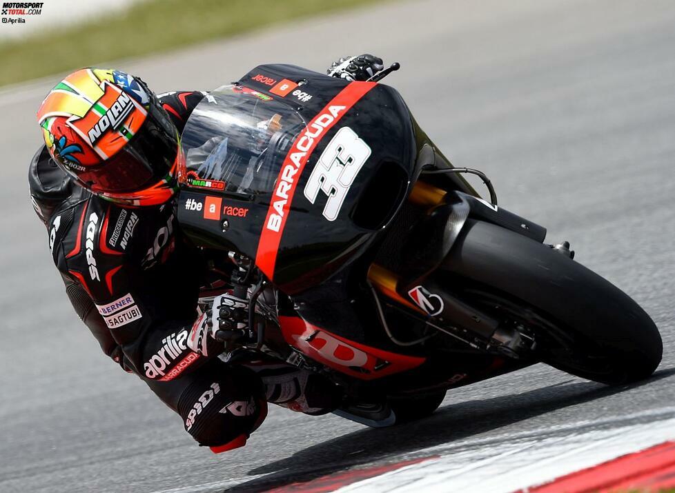 Aprilia entscheidet sich für 2015 für ein MotoGP-Comeback. Da Melandri einen Vertrag hat, muss er in die Königsklasse zurückkehren. Der Italiener enttäuscht aber auf ganzer Linie und verlässt das Projekt im Sommer.