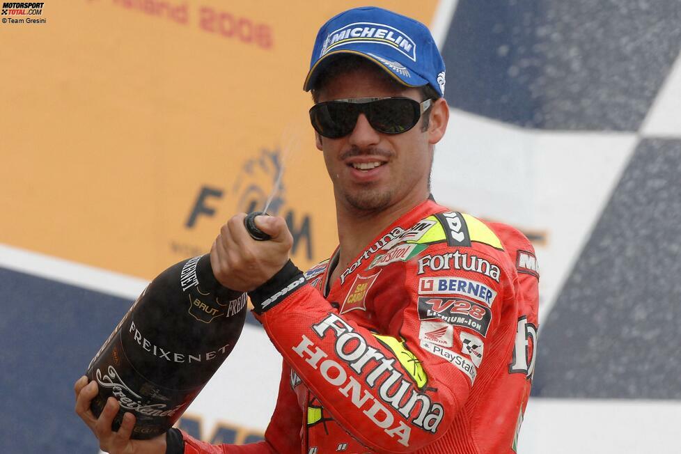 Die MotoGP-Bilanz von Marco Melandri: 139 Grands Prix, 5 Siege, 20 Podestplätze, 3 schnellste Rennrunden, Vizeweltmeister 2005.