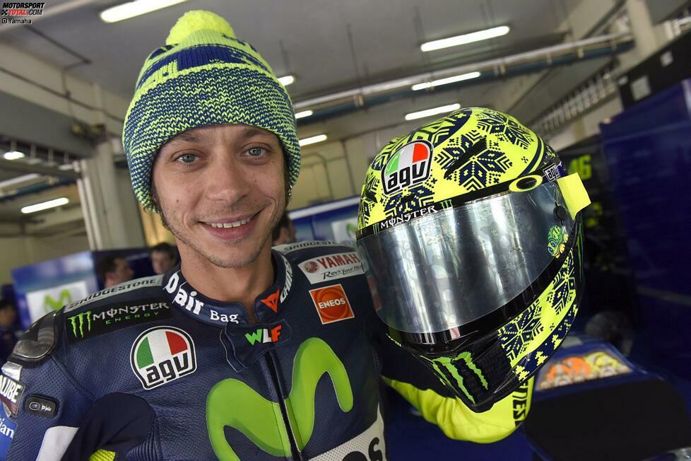 In Sepang stellt Valentino Rossi außerdem sein neues Helmdesign für die Wintertests vor.