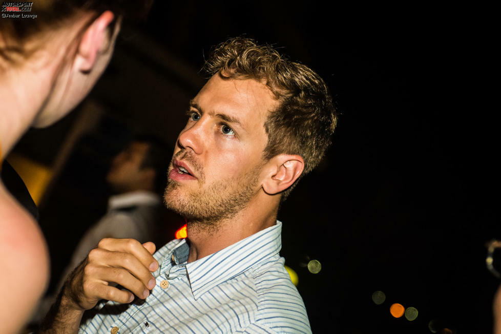 ..Sebastian Vettel ließ sich in der Amber Lounge Abu Dhabi 2015 blicken. Genau wie...