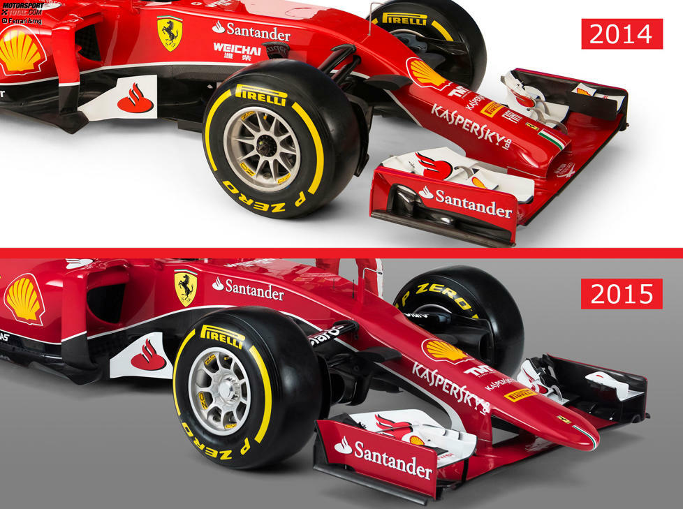 Das neue Arbeitsgerät von Sebastian Vettel und Kimi Räikkönen besticht durch eine vollkommen neue Nase - ohne Stummel oder 