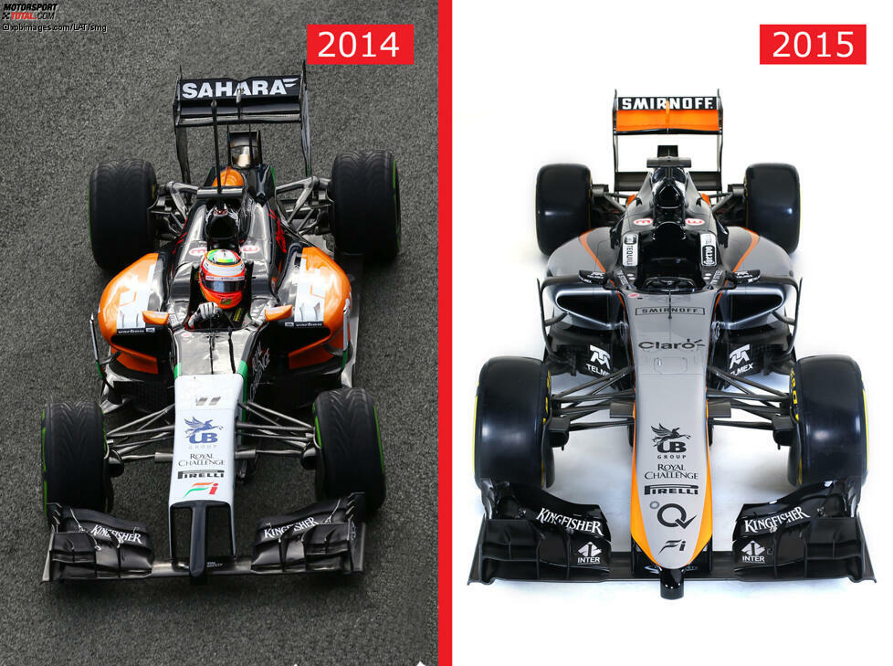 Dieser Eindruck wird durch den Blick von oben verstärkt, Lufteinlässe, Aufhängung und selbst der Frontflügel sind praktisch identisch. Sehen wir hier womöglich nur einen VJM07 mit VJM08-Nase?