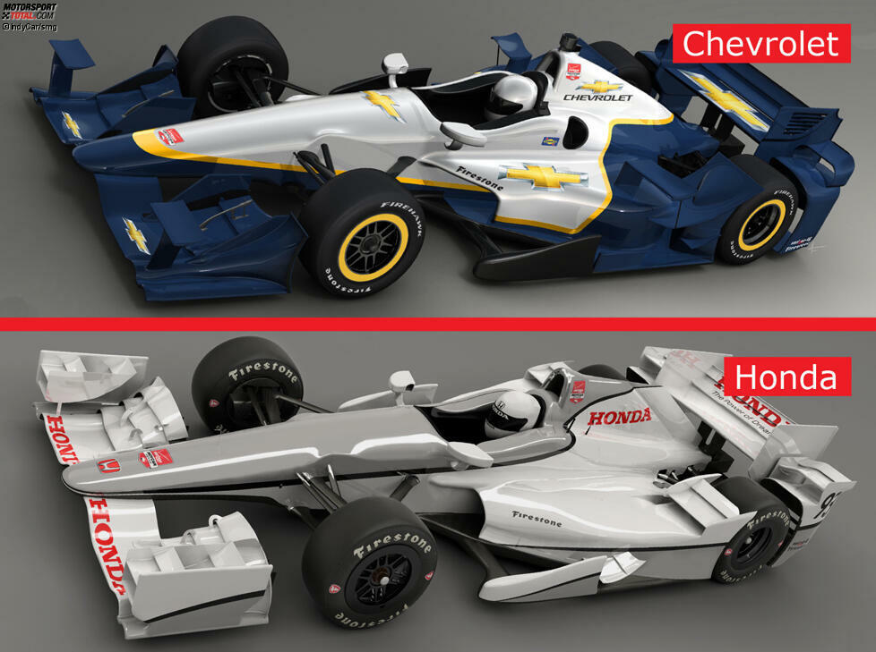 IndyCar Aero-Kits 2015: Chevrolet vs. Honda - Frontansicht