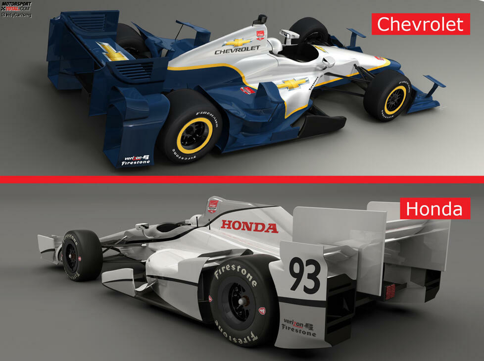 IndyCar Aero-Kits 2015: Chevrolet vs. Honda - Heckansicht