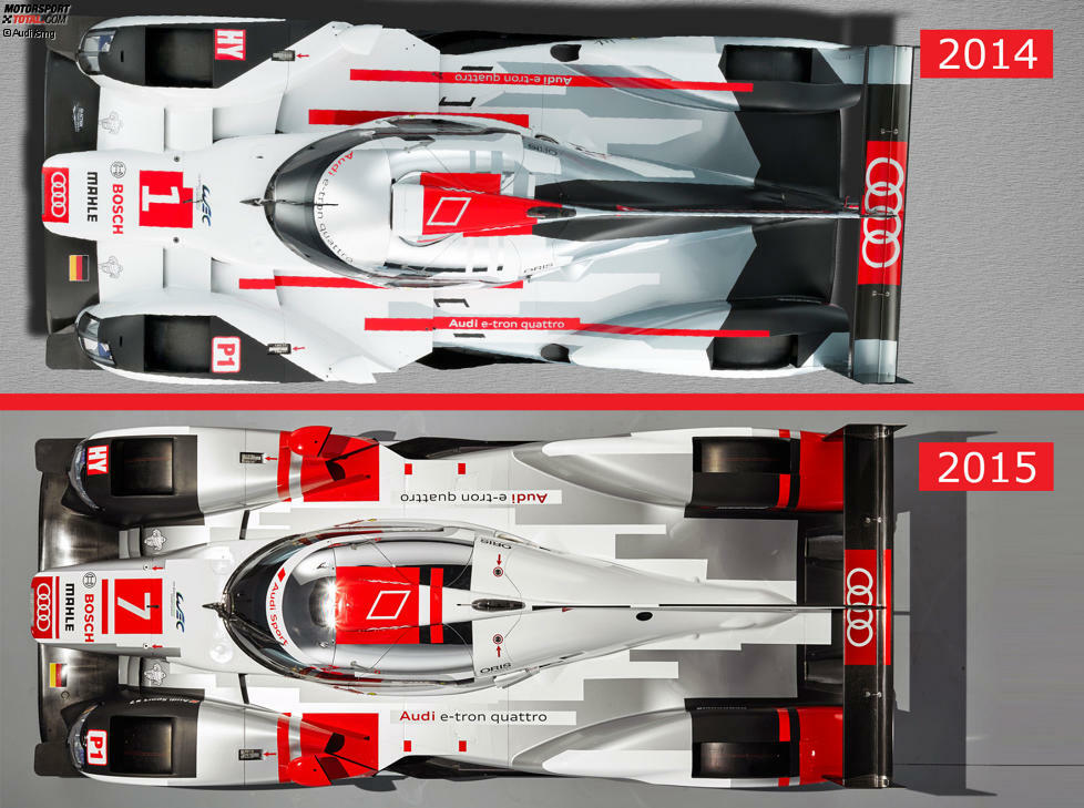 Audi R18 2015 vs. Audi R18 2014: Draufsicht