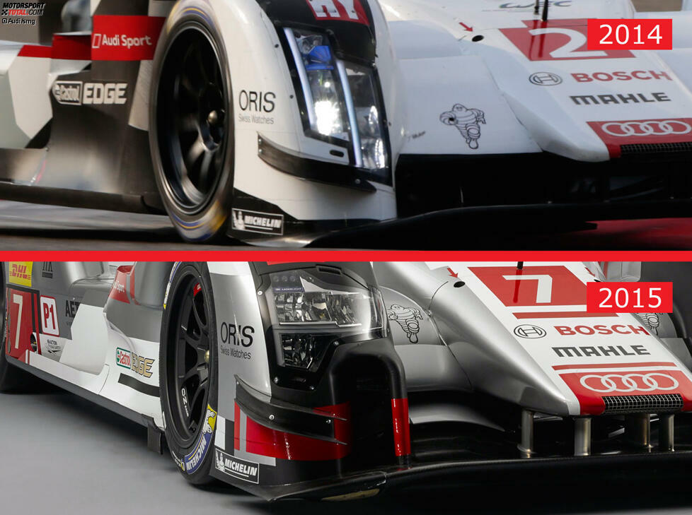 Audi R18 2015 vs. Audi R18 2014: Front-Detail