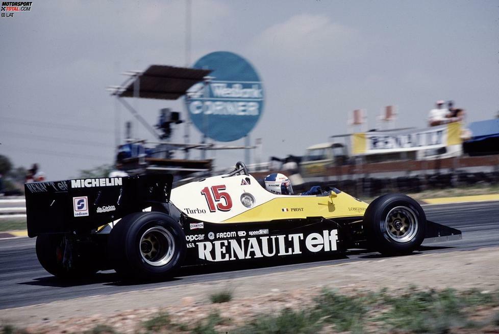Beim Saisonfinale 1983, dem Grand Prix von Südafrika in Kyalami, hat Prost als Tabellenführer die große Chance auf den ersten WM-Titel für sich und Renault. Doch der Traum vom großen französischen Triumph platzt in Form eines defekten Turboladers. Nelson Piquet (Brabham-BMW) wird Dritter, fängt Prost damit auf der Zielgerade der Saison noch ab und wird zum zweiten Mal nach 1981 Weltmeister.