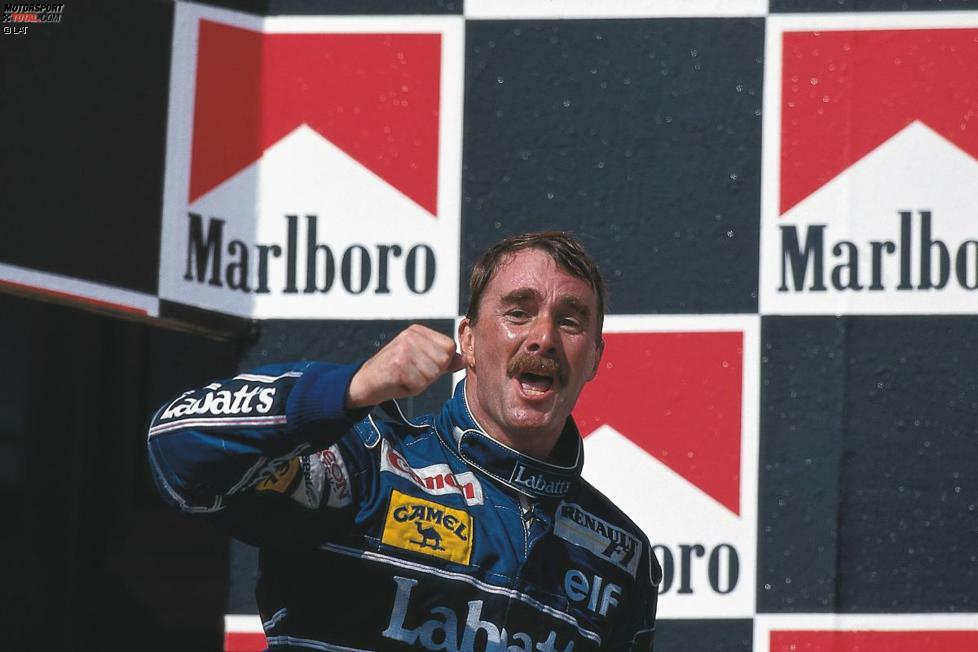 Drei Jahre nach dem Comeback ist es endlich Zeit für Renaults ersten WM-Titel. Williams-Pilot Nigel Mansell gewinnt 1992 neun von 16 Saisonrennen und setzt sich schon im August beim Grand Prix von Ungarn in Budapest die Krone auf. Doch statt die Chance zu bekommen, den WM-Titel für sich, Williams und Renault zu verteidigen, erhält Mansell am Saisonende von Teamchef Frank Williams die Kündigung. Der Brite wechselt in die IndyCar-Serie, wo er als Rookie auf Anhieb den Titel holt.