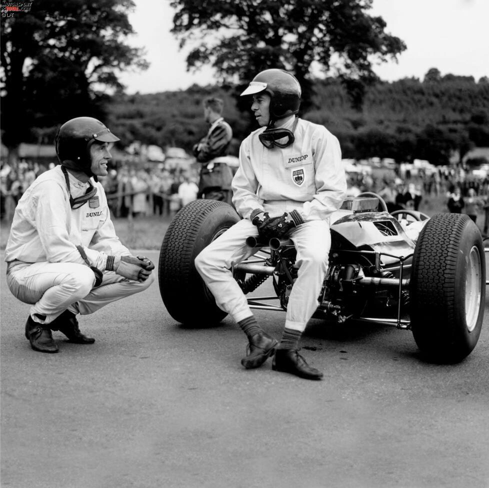 14. Juni 1964, Grand Prix von Belgien in Spa-Francorchamps: Auf der 14-Kilometer-Variante der Strecke geht das Rennen über 32 Runden. Dan Gurney (Brabham) absolviert 28 der ersten 29 Runden als Spitzenreiter, muss dann aber die Führung an Graham Hill (BRM) abtreten. Den Sieg erringt keiner der beiden. Gurney rollt in der letzten Runde ohne Sprit aus, Hill ereilt das gleiche Schicksal. Den Sieg schnappt sich Jim Clark (Lotus) mit einer einzigen Führungsrunde.