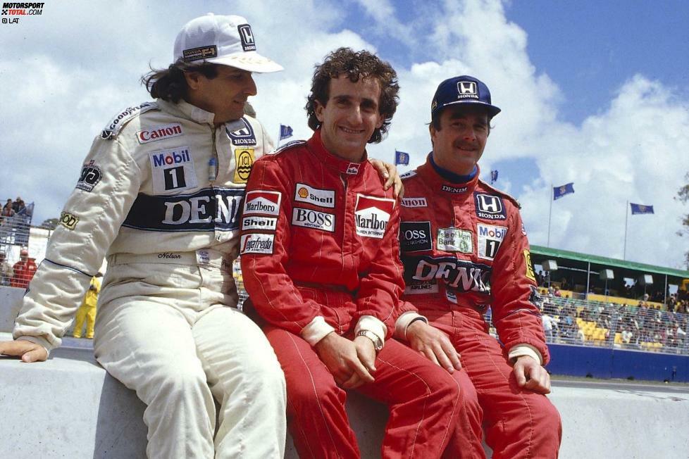 In der Saison 1986 schaffen es bei 16 Rennen neun Fahrer auf das Podest: Weltmeister Alain Prost (11 Podestplätze), Nelson Piquet (10) und Nigel Mansell (9) sowie Ayrton Senna, Stefan Johansson, Gerhard Berger, Jacques Laffite, Keke Rosberg und Michele Alboreto.