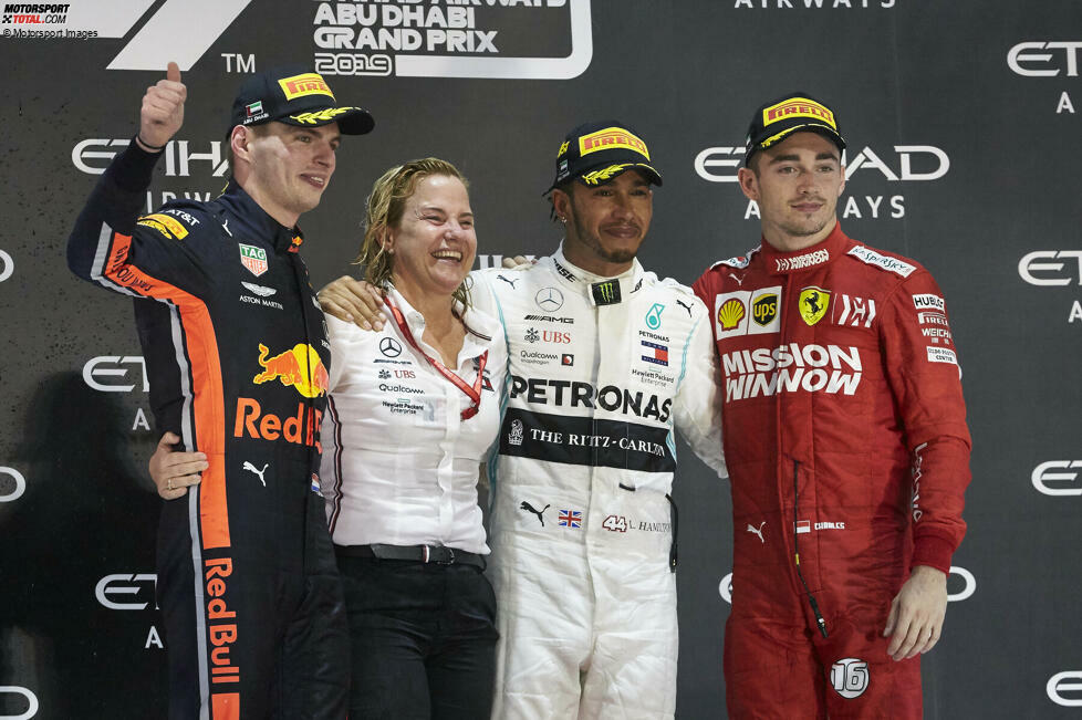 2019 schaffen es sogar in 21 Rennen nur acht Fahrer auf das Podium: Lewis Hamilton (17), Valtteri Bottas (15), Ferrari-Neuling Charles Leclerc (10), Max Verstappen, Sebastian Vettel (9), Pierre Gasly, Daniil Kwjat und Carlos Sainz.