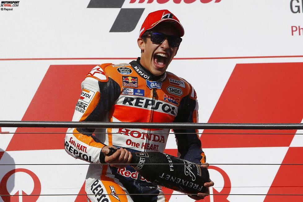 Es klappt und Marc Marquez feiert klassenübergreifend bereits seinen 50. Grand-Prix-Sieg!