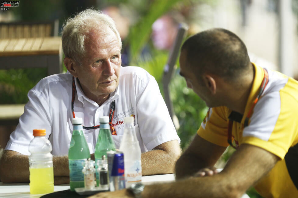 Und auch mit Helmut Marko trifft sich Abiteboul. Die Trennung zwischen Red Bull und Renault ist formell noch nicht durch, gilt aber als beschlossene Sache. Nur: Was kommt danach, Red Bull?