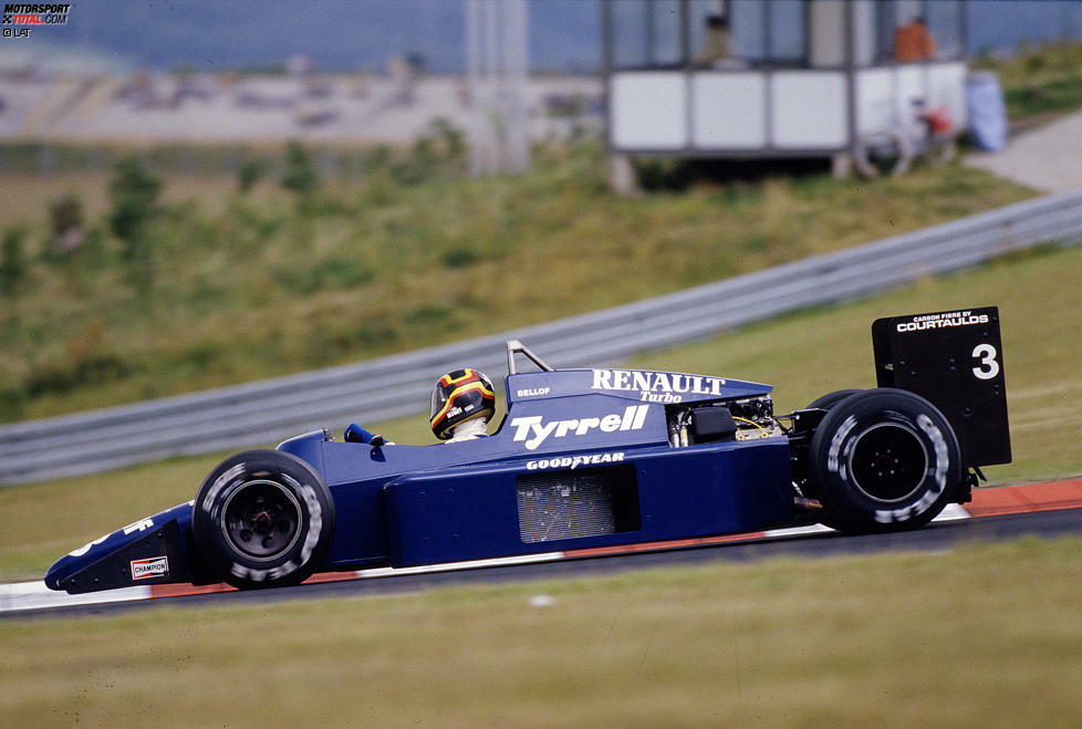 Zum Grand Prix in Deutschland wechselt die britische Mannschaft vom alten Ford-Sauger zum Renault-Turbo. Doch die Umstellung gestaltet sich schwierig, der erhoffte schnelle Sprung nach vorn bleibt aus. Von Startplätzen aus den hintersten Reihen bringt Bellof den Wagen dennoch am Nürburgring auf Rang acht, anschließend in Österreich sogar auf Platz sieben. Im letzten von insgesamt 22 Formel-1-Rennen (GP Niederlande 1985) kommt Bellof nicht ins Ziel.
