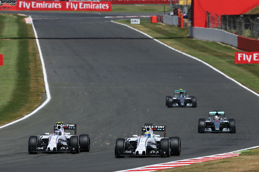 Einen Tiefpunkt erlebt aber auch er beim Williams-Heimspiel in Silverstone, wo er in der Anfangsphase klar schneller fahren könnte als der führende Teamkollege, aber via Stallorder lange zurückgepfiffen wird. Im Nachhinein darf spekuliert werden, ob das seinen ersten Grand-Prix-Sieg verhindert hat. Zumindest hätte Bottas mit Massa als Puffer einen Vorsprung auf die Mercedes-Silberpfeile herausfahren können.