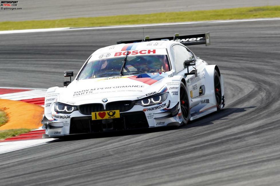 BMW M4, 2014. Die bis dato jüngste Ausführung der BMW-Traditionsfarben in der DTM wurde 2014 ebenfalls von Martin Tomczyk ins Rennen geführt. Und die Chancen stehen gut, dass auch 2015 ein BMW in 