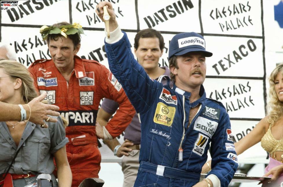 1982: Im Verlauf einer der tragischsten Formel-1-Saisons der Geschichte liegt Keke Rosberg (Williams) nach acht von 16 Rennen 13 Punkte hinter John Watson (McLaren), gleichbedeutend mit einem Rückstand von 43 Prozent. Obwohl der Finne im gesamten Saisonverlauf nur ein einziges Rennen gewinnt (Grand Prix der Schweiz im französischen Dijon), setzt er sich die WM-Krone auf. Watson beendet die Saison punktgleich mit dem im August in Hockenheim schwer gecrashten Ferrari-Piloten Didier Pironi, der trotz mehrerer verpasster Rennen Vize-Weltmeister wird. Neben dem Hockenheim-Crash, der für Pironi das Karriereende bedeutet, steht die Saison im Zeichen des tödlichen Unfalls von Pironis Ferrari-Teamkollege Gilles Villeneuve. Auch Riccardo Paletti (Osella) überlebt die Saison nicht.