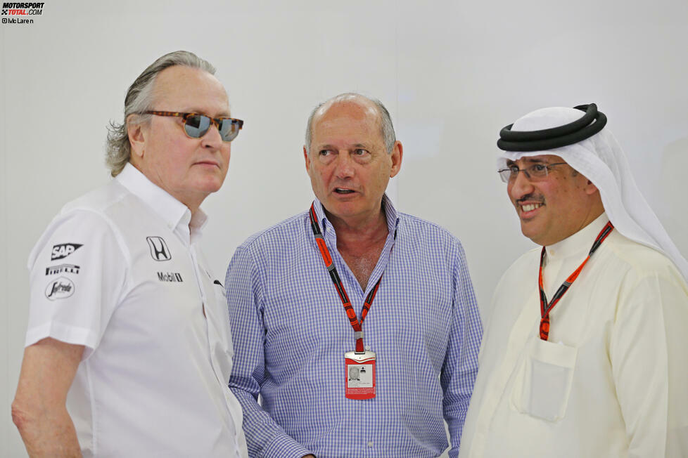 Über diesen Paddock-Gast freuen wir uns ganz besonders: Dem saudi-arabischen McLaren-Teilhaber Mansour Ojjeh (links) geht es nach überstandener Krebserkrankung wieder besser. Seinen McLaren-Honda-Boliden nicht.