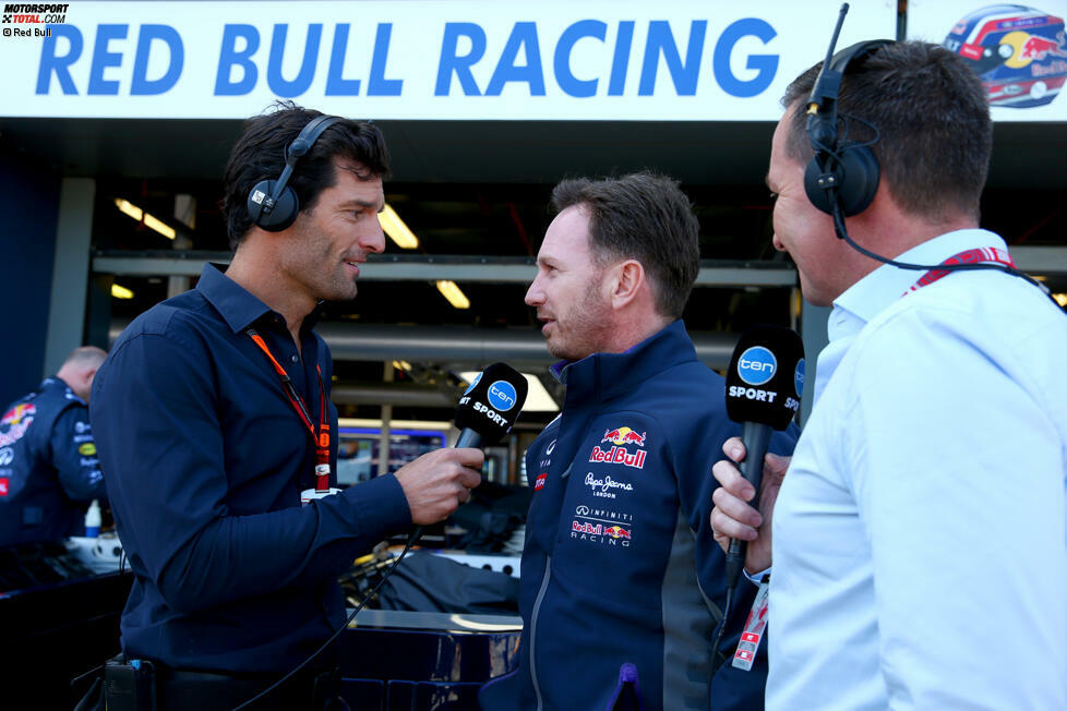 In Australien ist Sonnyboy Ricciardo jetzt schon beliebter als Mark Webber. Der fährt nach wie vor für Porsche in Le Mans, zumindest in Melbourne ist er aber als Interviewer für das australische Fernsehen tätig. Und seinen Ex-Chef Christian Horner bringt er mit kritischen Fragen ins Schwitzen.