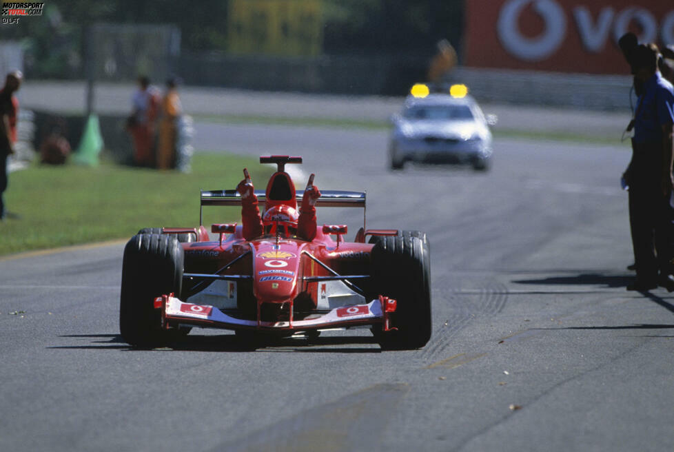 Michel Schumachers Monza-Sieg 2003 hält den Rekord für die durchschnittlich schnellste Renngeschwindigkeit. Seine Rennzeit von 1:14:19.838 Stunden sind ein Durchschnitt von 247,585 km/h. Nicht überraschend war dies auch der zeitenmäßig kürzeste Grand Prix über eine volle Renndistanz.