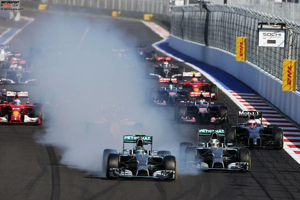 Rosberg hatte seinen einzigen Boxenstopp am Ende von Runde eins unternommen und war von der weichen auf die mittelharte Reifenmischung gewechselt. Seine schnellste Runde gelang ihm auf 51-Runden-alten Reifen.