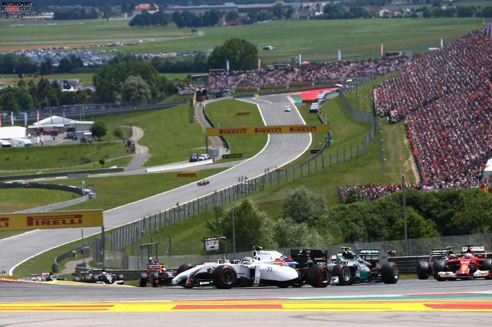 Mit 4,326 Kilometern gehört der Red-Bull-Ring zu den kürzesten Strecken im Kalender. Nur der Circuit de Monaco (3,340 Kilometer) und Interlagos (4,309) sind kürzer.