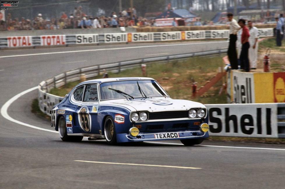 1973 zwischenzeitlich eine kurze Rückkehr unter dem Werksbanner: der Ford Capri RS mit unter anderen Hans Heyer kam jedoch nicht ins Ziel.