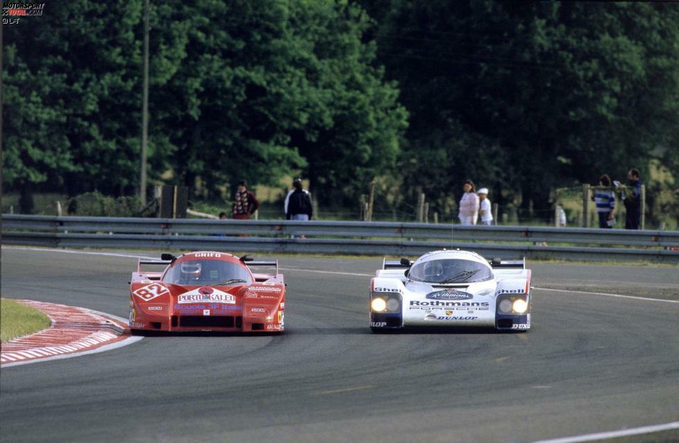 1985 zogen Jochen Mass und Jacky Ickx (re.) mit ihrem 962C locker am Alba-Ford vorbei. 1986 holte das Team ADA mit einem Gebhardt-Ford immerhin Rang acht - hinter sieben Porsches!
